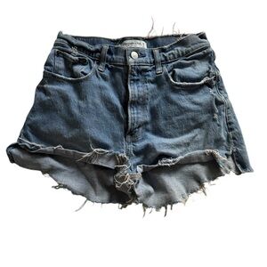 Abercrombie & Fitch Blue Jean Shorts High-Waisted Distressed
